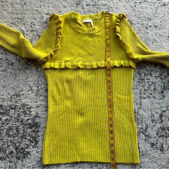 See By Chloe Yellow Ruffled Long Sleeve Alpaca Sweater. Size Small - Picture 8 of 8